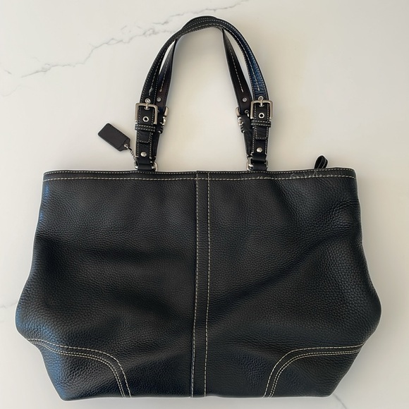 Coach Hamilton black pebbled leather large tote - Picture 2 of 11